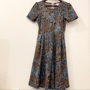 LuLaRoe Amelia Dress Small Blue Paisley